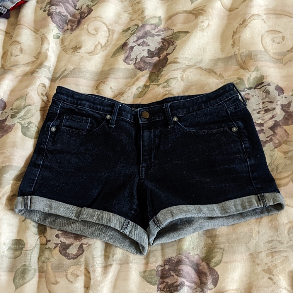 Midrise Dark Wash Jean Shorts